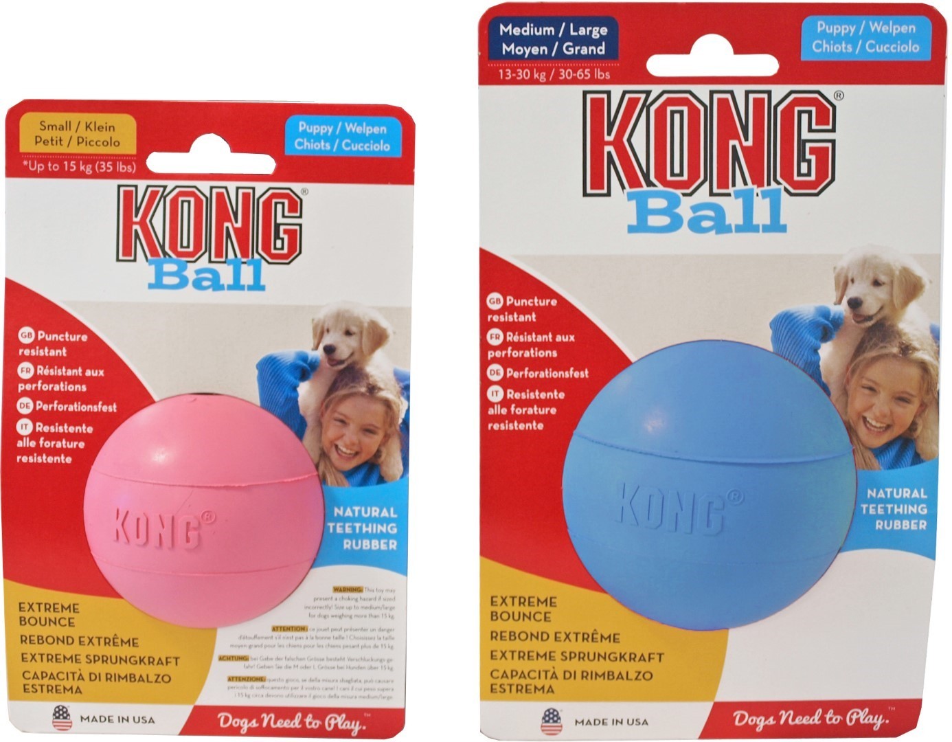 KONG hond Puppy ball met gat small (diameter 6 cm) - Kong Top Merken Winkel